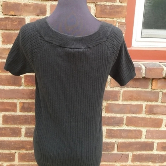 Lauren Ralph Lauren black  ribbed‎ tee M - Picture 2 of 7